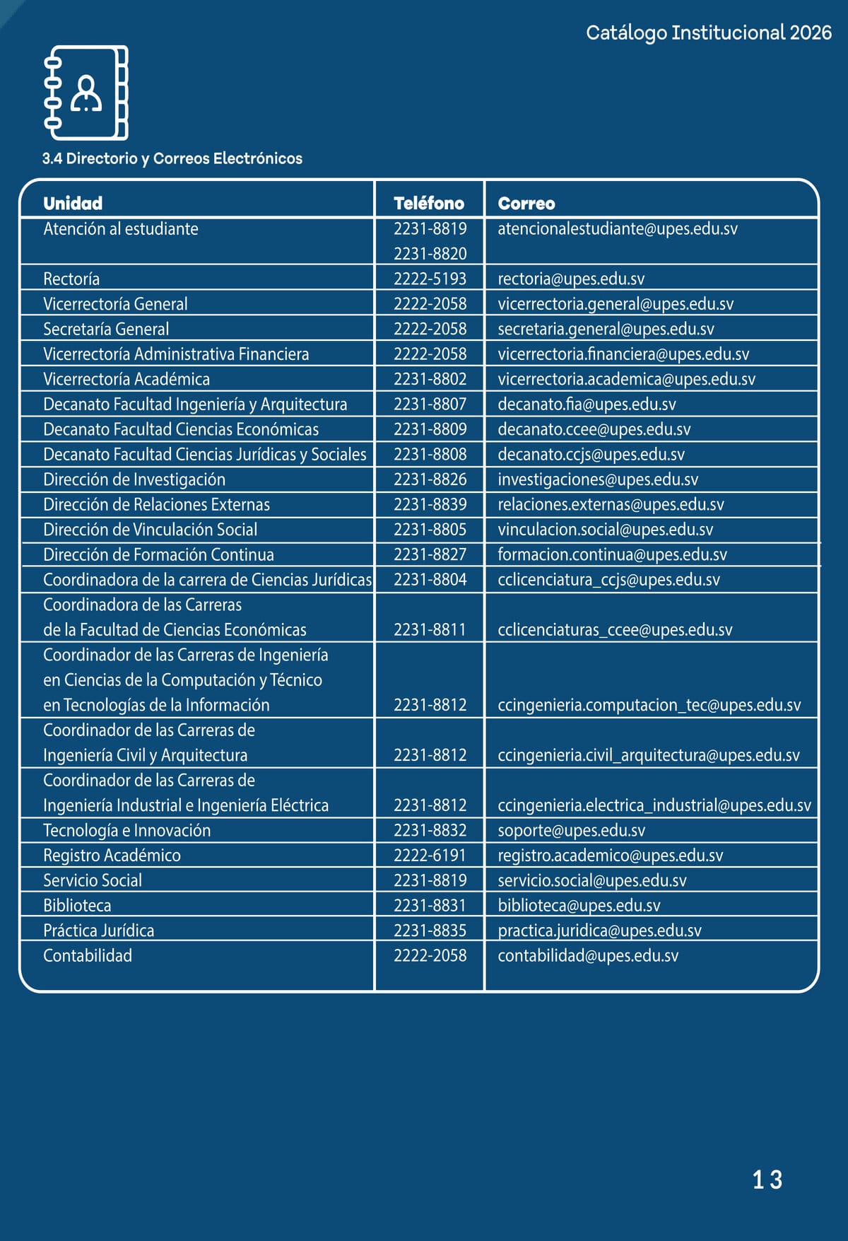 Catálogo Institucional UPES — página 13